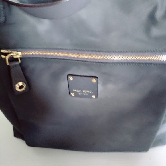 HENRI BENDEL Jetsetter Nylon Shopper Tote Gray with Gold Hardware Large - Picture 5 of 14